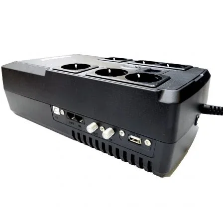 Phasak Kryptos 800VA SAI Interactivo con 6 Tomas y USB de Carga
